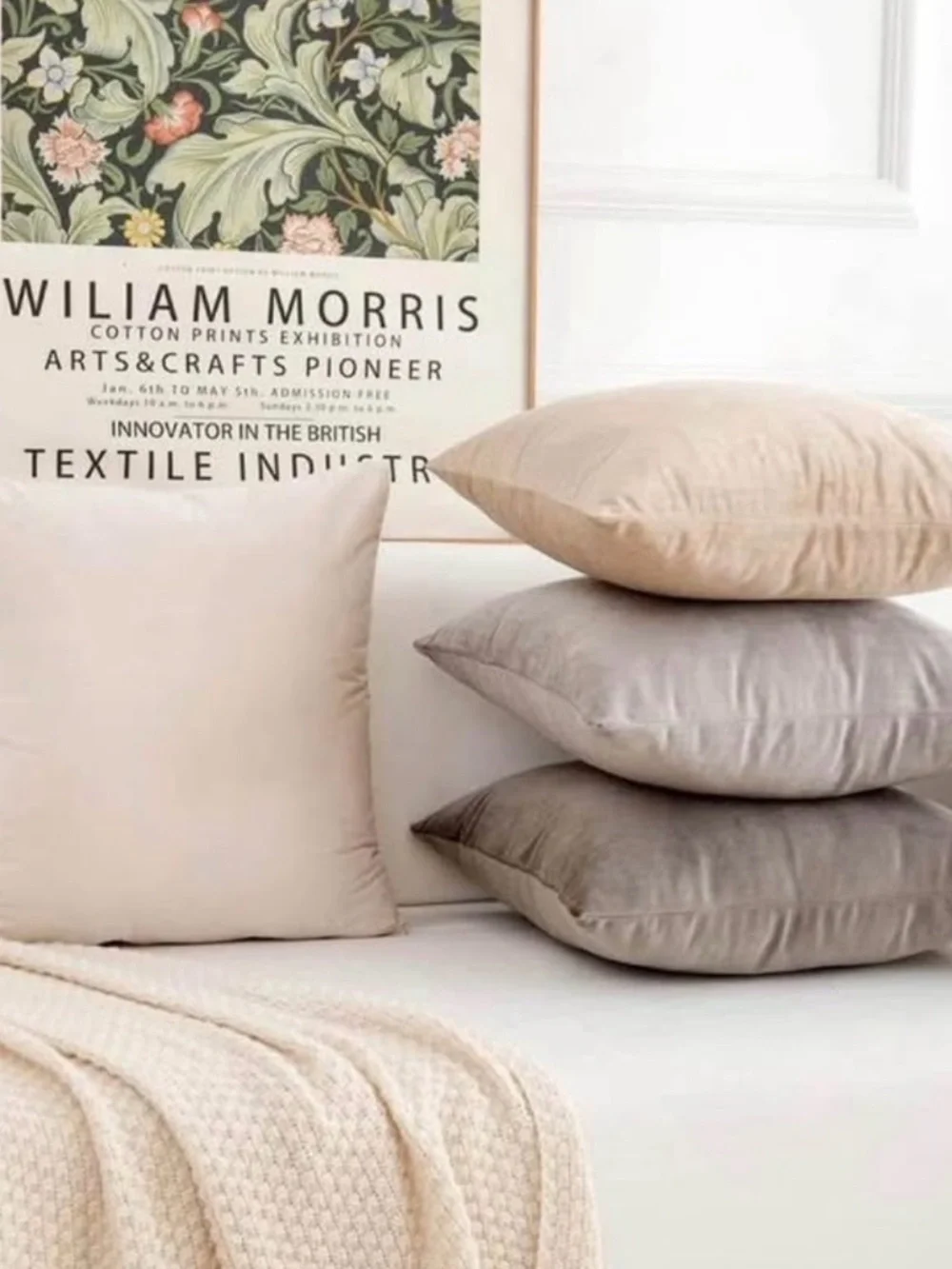 New Set-4 Neutral Gradient Throw Pillow Covers, Velvet 16”x16”